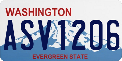 WA license plate ASV1206