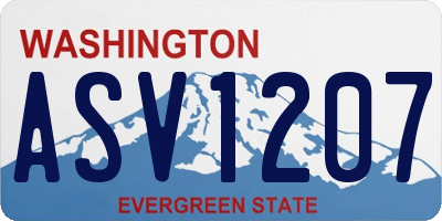 WA license plate ASV1207