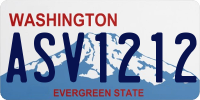 WA license plate ASV1212