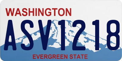 WA license plate ASV1218