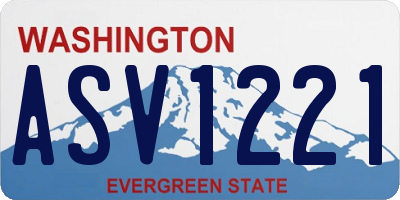 WA license plate ASV1221