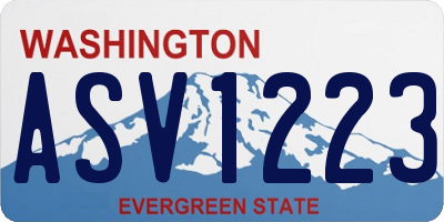 WA license plate ASV1223