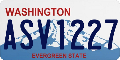 WA license plate ASV1227