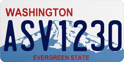 WA license plate ASV1230