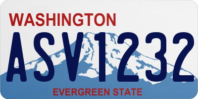 WA license plate ASV1232