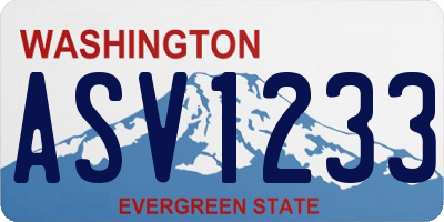 WA license plate ASV1233