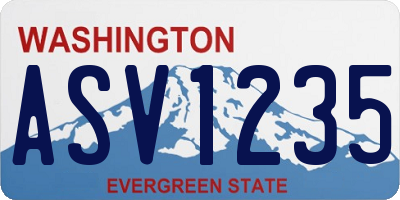 WA license plate ASV1235