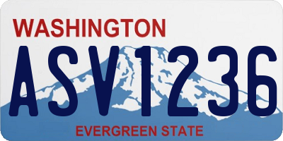 WA license plate ASV1236