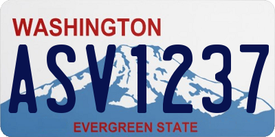 WA license plate ASV1237