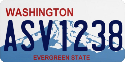 WA license plate ASV1238