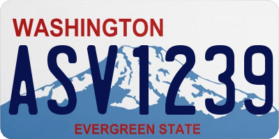 WA license plate ASV1239