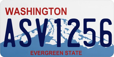 WA license plate ASV1256