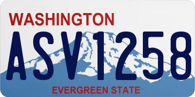 WA license plate ASV1258