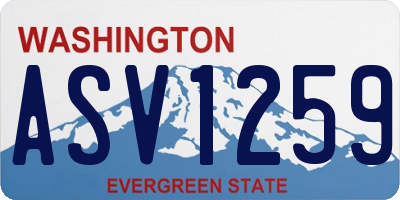 WA license plate ASV1259