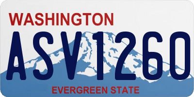 WA license plate ASV1260