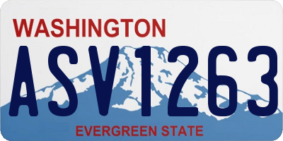 WA license plate ASV1263