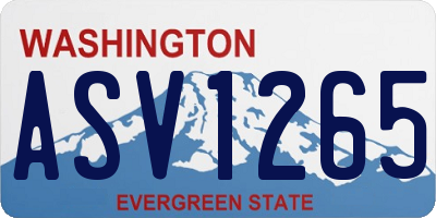 WA license plate ASV1265