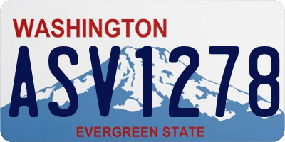 WA license plate ASV1278