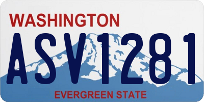 WA license plate ASV1281