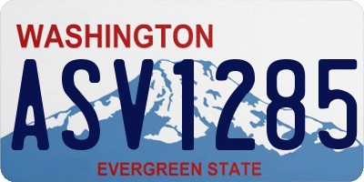 WA license plate ASV1285