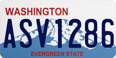 WA license plate ASV1286