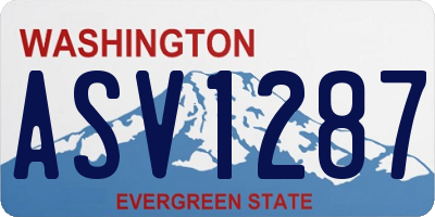WA license plate ASV1287