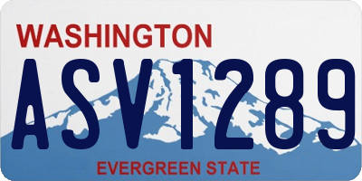 WA license plate ASV1289