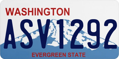 WA license plate ASV1292