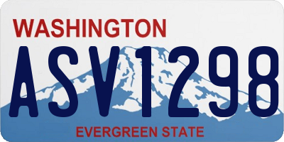 WA license plate ASV1298