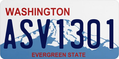 WA license plate ASV1301