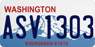 WA license plate ASV1303