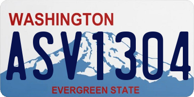 WA license plate ASV1304