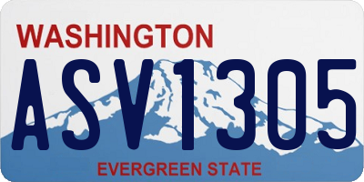 WA license plate ASV1305