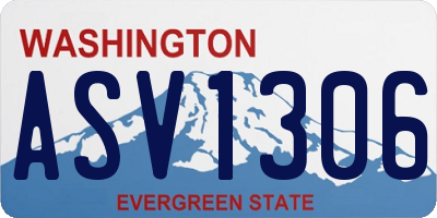 WA license plate ASV1306