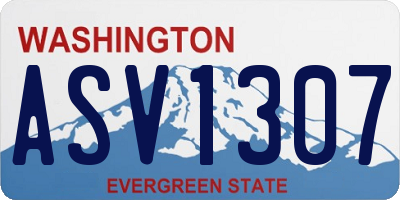 WA license plate ASV1307