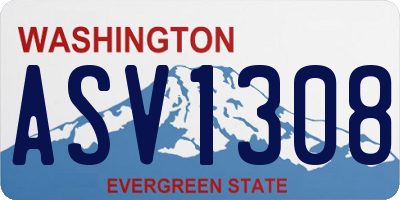 WA license plate ASV1308