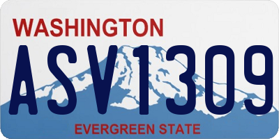 WA license plate ASV1309