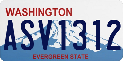 WA license plate ASV1312