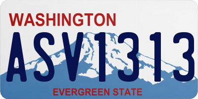 WA license plate ASV1313
