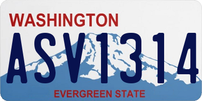 WA license plate ASV1314