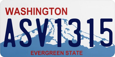 WA license plate ASV1315