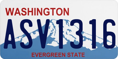 WA license plate ASV1316
