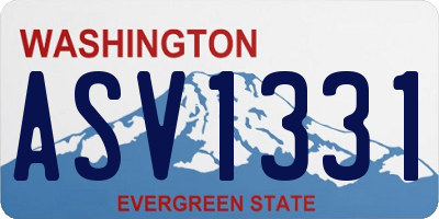 WA license plate ASV1331