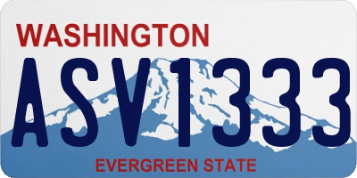 WA license plate ASV1333