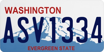WA license plate ASV1334