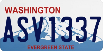 WA license plate ASV1337