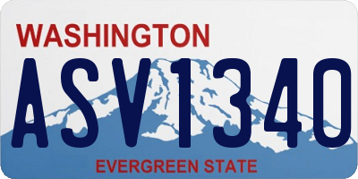 WA license plate ASV1340