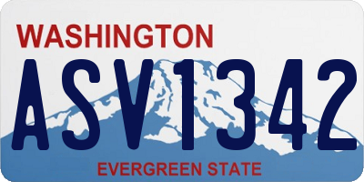 WA license plate ASV1342