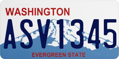 WA license plate ASV1345