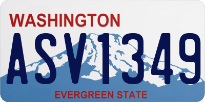 WA license plate ASV1349